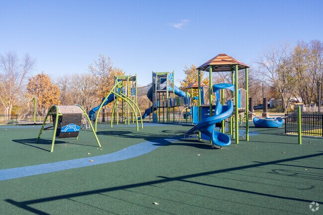 Huber Park has a newly constructed playground.