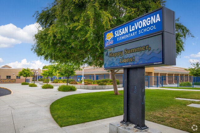 Electronic sign seen at the entrance to Susan La Vorgna Elementary School in Winchester.