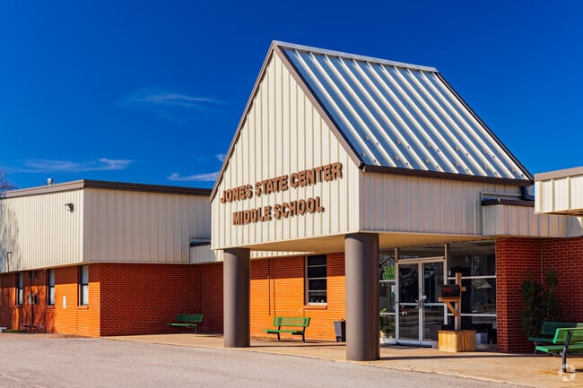 Here is the entrance of the Jones Middle School