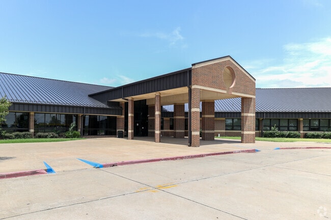 The entryway at Kenneth Cooper Middle School welcomes students.