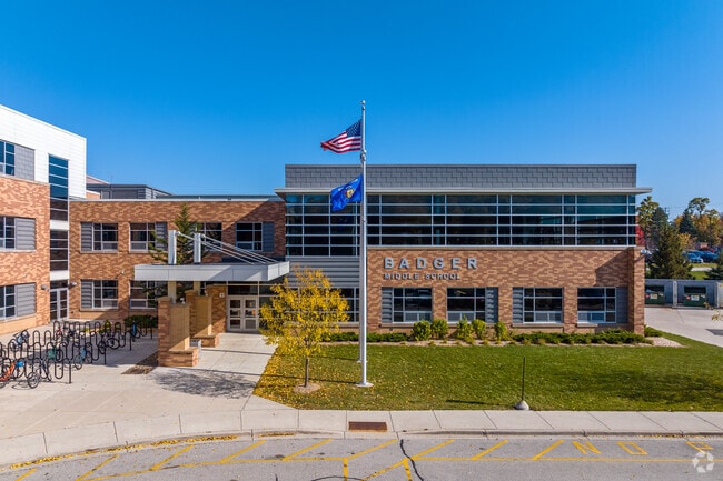 The entry to Badger Middle School in Downtown West Bend.