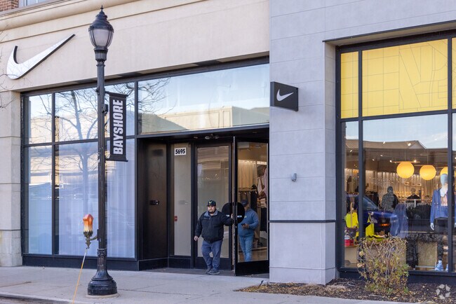 The Nike store at Bayshore brings a sleek, modern retail edge to the Bender neighborhood.