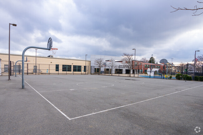 East Somerville Community School has two basketball courts.