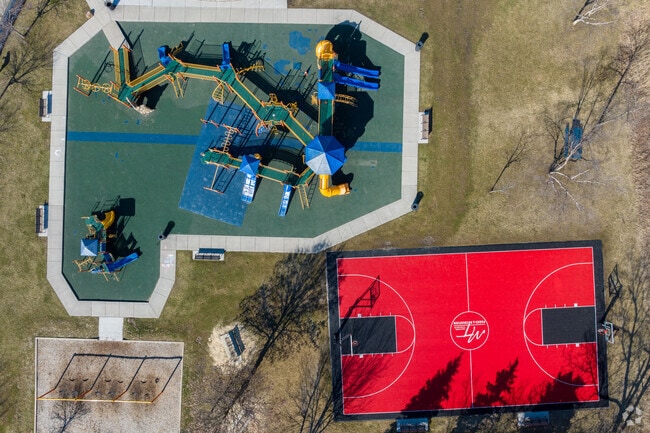 Waldenburg Park has a playground and basketball court for Macomb Township locals.