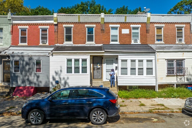There are plenty of street parking spaces surrounding the Paschall row homes.
