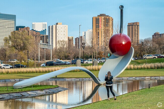 The famed Spoonbridge and Cherry is within walking distance of Parade Park.