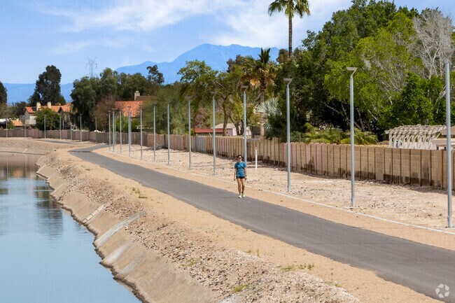Get in a walk or a run on the Sun Circle Trail near Rancho de Arboleda.
