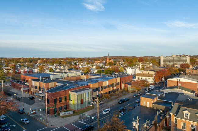 An aerial view of Columbus Family Academy.