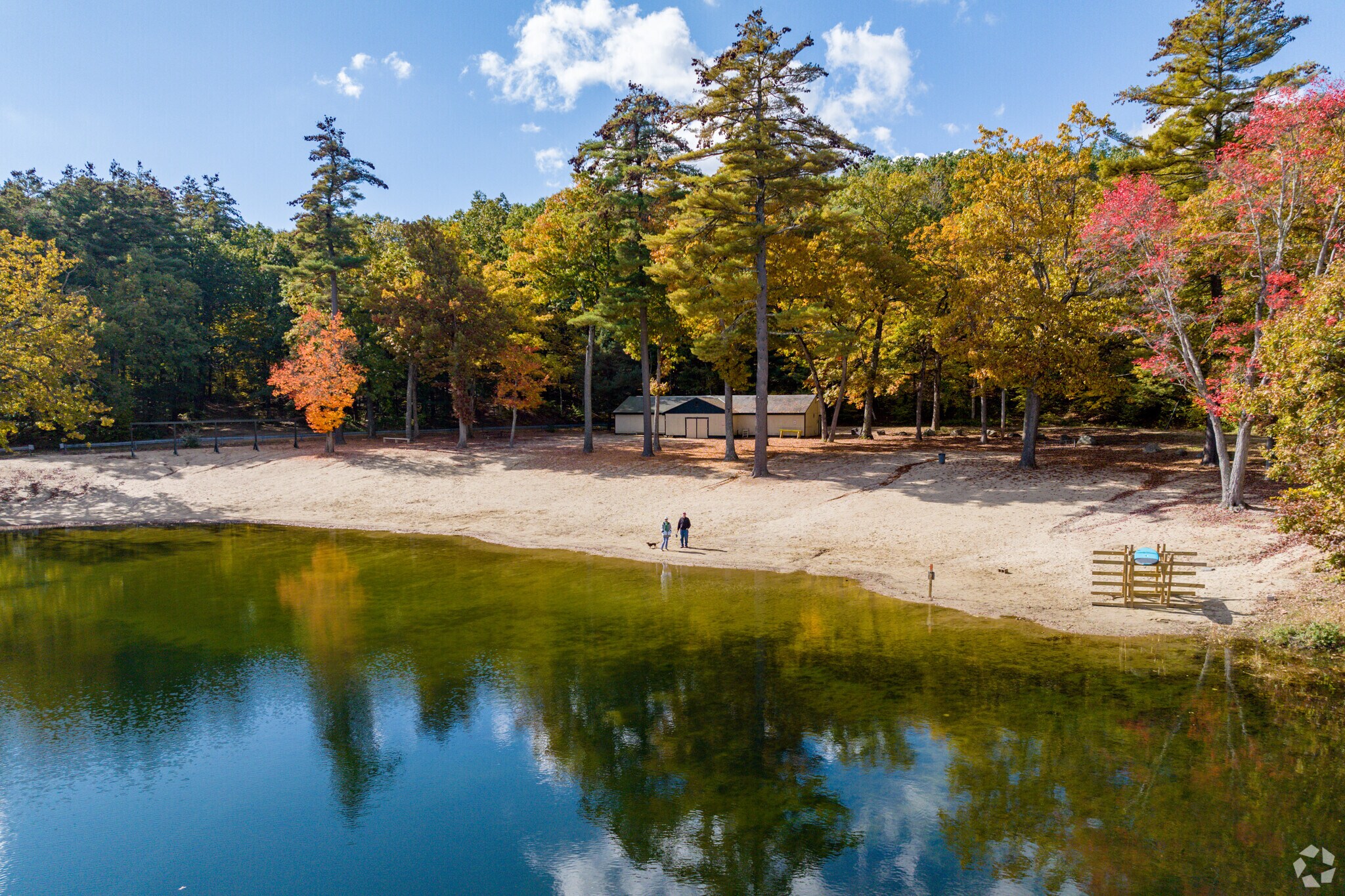 The beach at Mirror Lake in Devens is often full of activity.