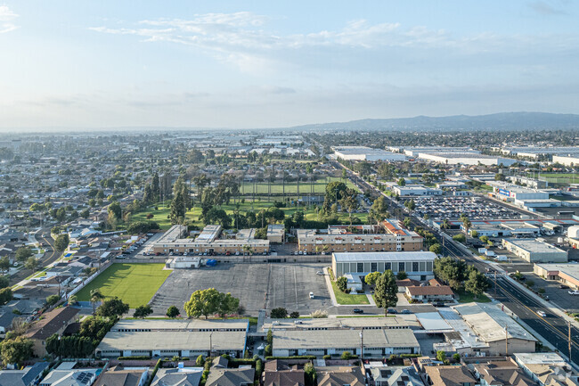 An aerial view of St. Linus Elementary School in Norwalk.