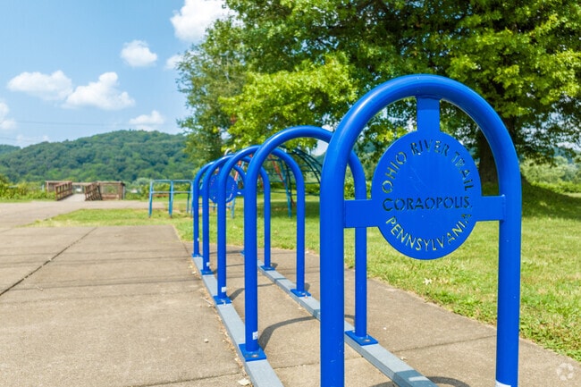 The Ohio River Trail runs along the riverfront in Coraopolis.