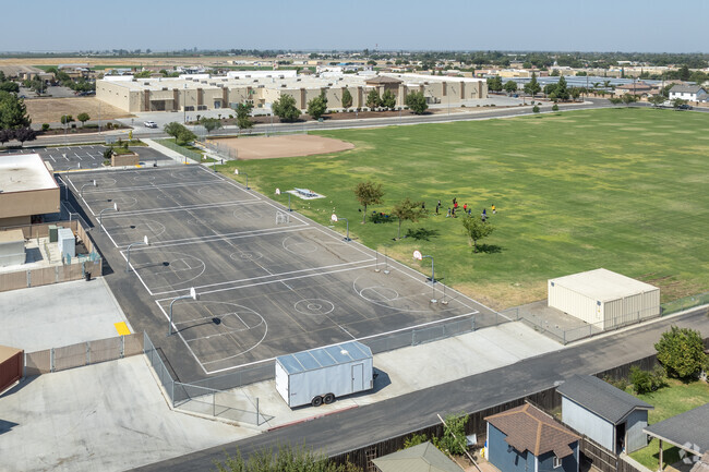 The basketball courts at Creekside Junior High School in Los Banos.