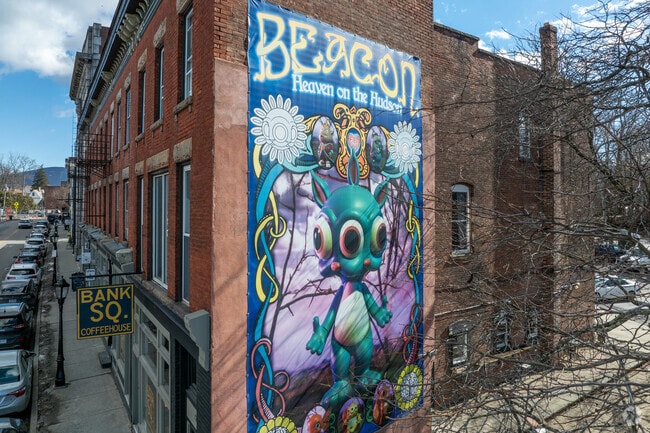 Brick buildings line Main Street in Beacon and are m ore than welcoming with decorations throughout the city.