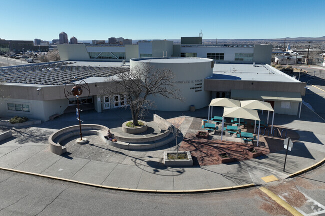 The front courtyard at Early College Academy.