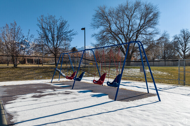 Jordan Valley School has plastic adaptive swings.