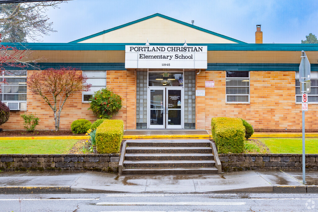 The Portland Christian Elementary School Entrance in the Mill Park Neighborhood.