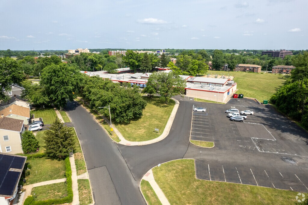 Aerial of Samuel K Faust Elementary School in Bensalem.