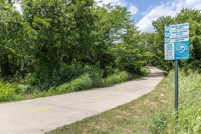 The Razorback Greenway cuts through Fayetteville Junction connecting it to the rest of NWA.