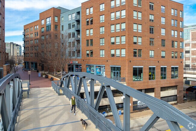 Arena Crossing is a well kept walking path that cuts directly through the Arena District.