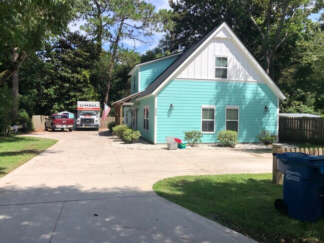 Large paved driveway