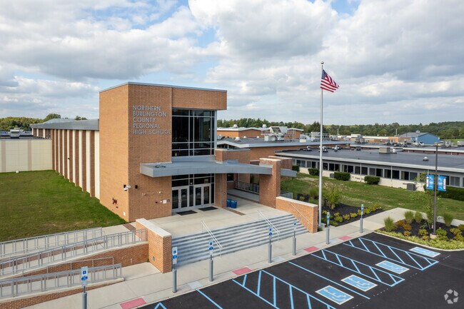 Northern Burlington County Regional High School gets a B+ rating from Niche.