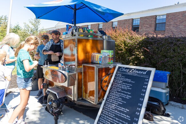 Chez Lenard serving his famous hot dogs in the town of Ridgefield.