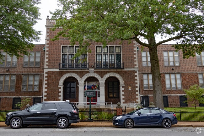 Oak Hill Elementary School front view in Bevo Mill.