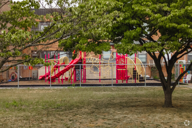 Students at Merrick Academy Charter School can play on the jungle gym during recess.