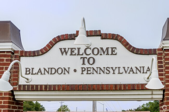 This sign welcomes visitors and residents in Blandon, Pennsylvania along route 222.