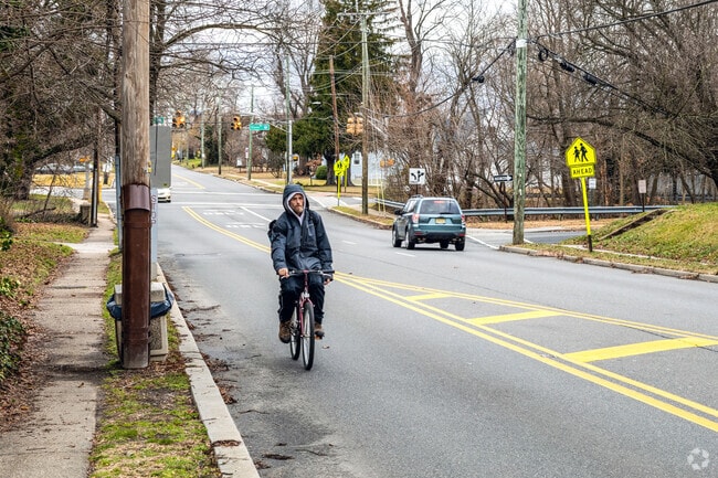 People enjoy riding their bikes to get around Laurel Springs.