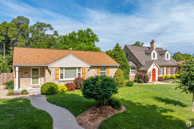 Small cottage and Cape Cod style homes make up a large selection of the homes in Biwers Woods.