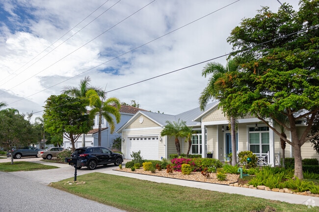 South Sarasota features quiet residential streets with attractive single-family homes.