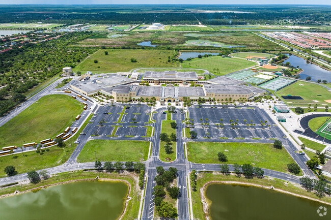 Palmetto Ridge High School in Naples sits on a large property near residential communities.