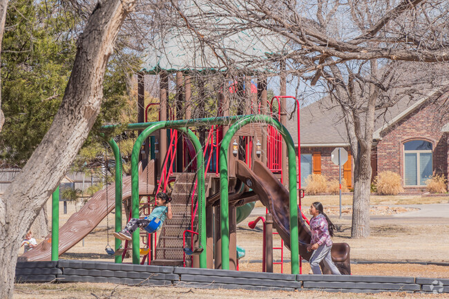 Rita Blanca Lake Park in Dalhart features a playground that kids enjoy.