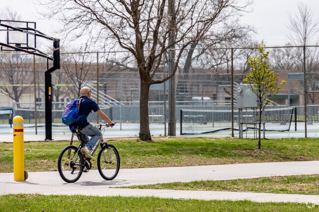 The First Ave Trail takes runs for several miles through Council Bluffs on the north side of Cochran Park.