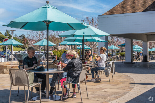Kentfield locals take in the outdoors at Bon Air Shopping Center.