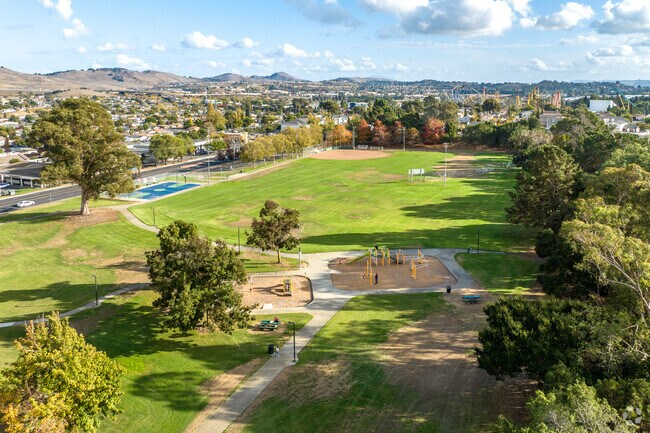 Kids flock to the playground at North Vallejo Park after school.