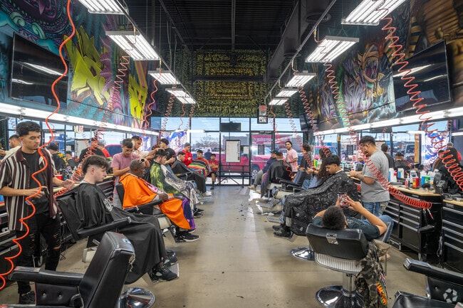 Cutting-edge looks and a bustling atmosphere at Trnd Setters Barbershop in Horizon City.