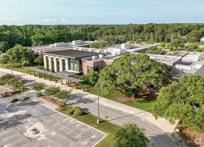 A sky view toward the west at Jennie Moore Elementary School in Mount Pleasant, SC.