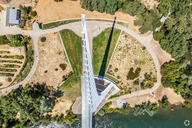 The Sundial Bridge in Turtle Bay Park will mark the time with its shadow near Hawley.