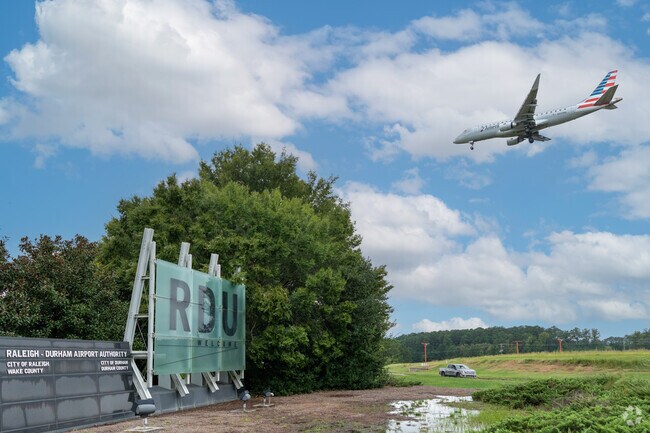 Raleigh-Durham International Airport is about 23 miles north of Holly Springs.