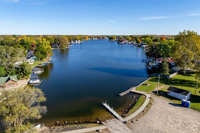 Center Lake is the largest in the Chain with boat launches at Michigan Center Park.
