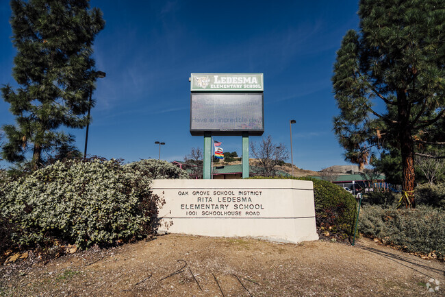 The signage of Rita Ledesma Elementary School in San Jose, California.