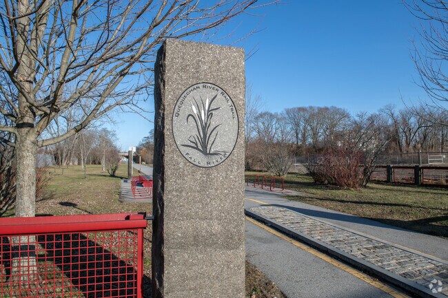 The Quequechan River Rail Trail is a delightful park on teh southern border of Flint.