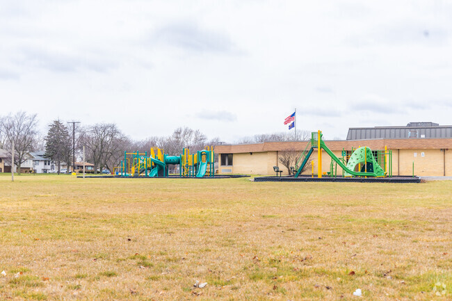 Allen J Warren Elementary School has a large green space for students to get excercise on.