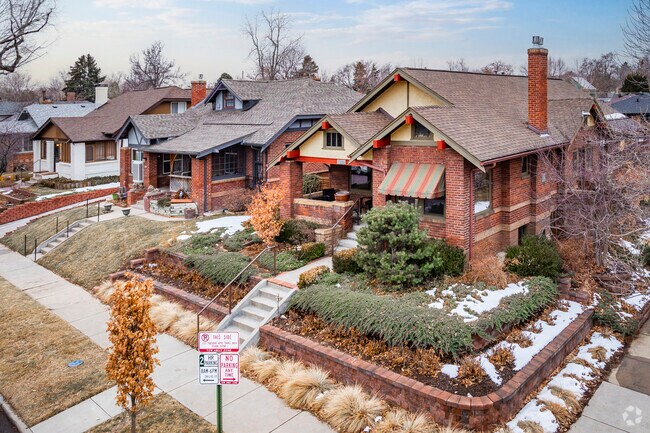Stunning stone rows of homes line the streets in Congress Park.