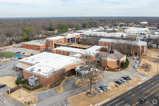 There is ample parking at Christ Methodist Day School in Memphis.