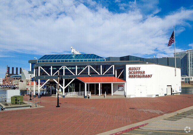 Rusty Scupper is a popular seafood restaurant within the Inner Harbor.