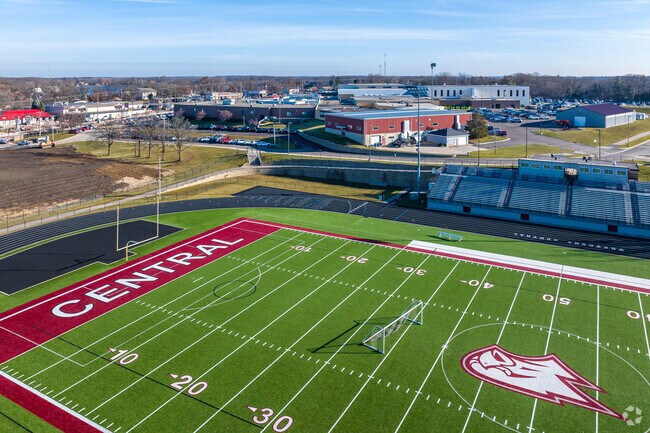 The Central High School has a state of the art football field and school near Brighton.