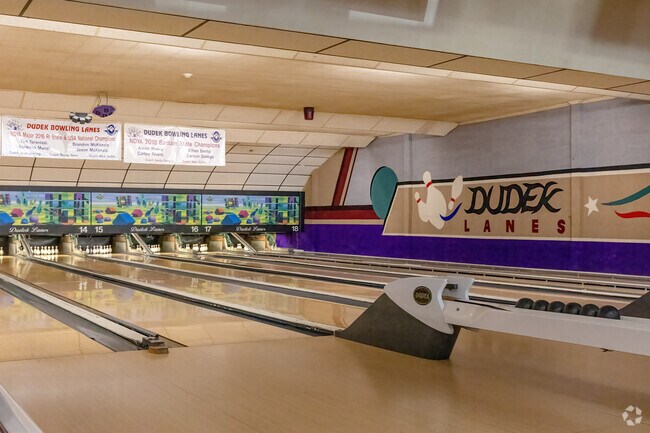 Dudek Bowling Lanes in Child Street West offers family-friendly duckpin bowling.